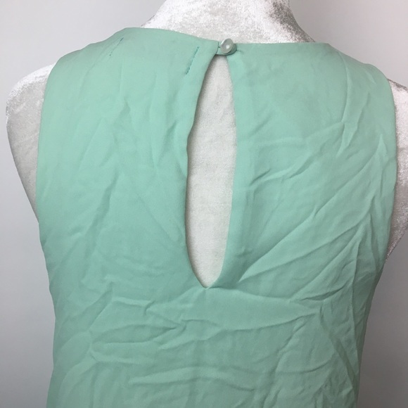 E. Leigh’s green sleeveless layered dress small - Picture 3 of 8